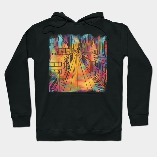 City buildings Hoodie by Xatutik-Art